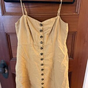 Elegant Mustard Button-Down Dress